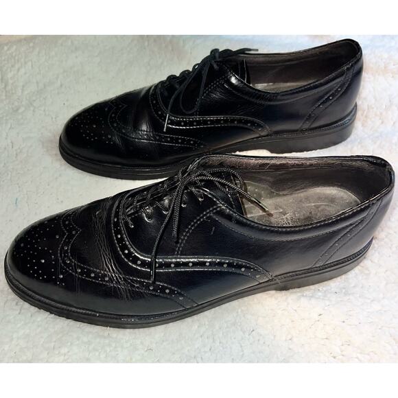 Vintage Red Wing Black Leather Wingtip Brogues Shoe -  Size 8.5